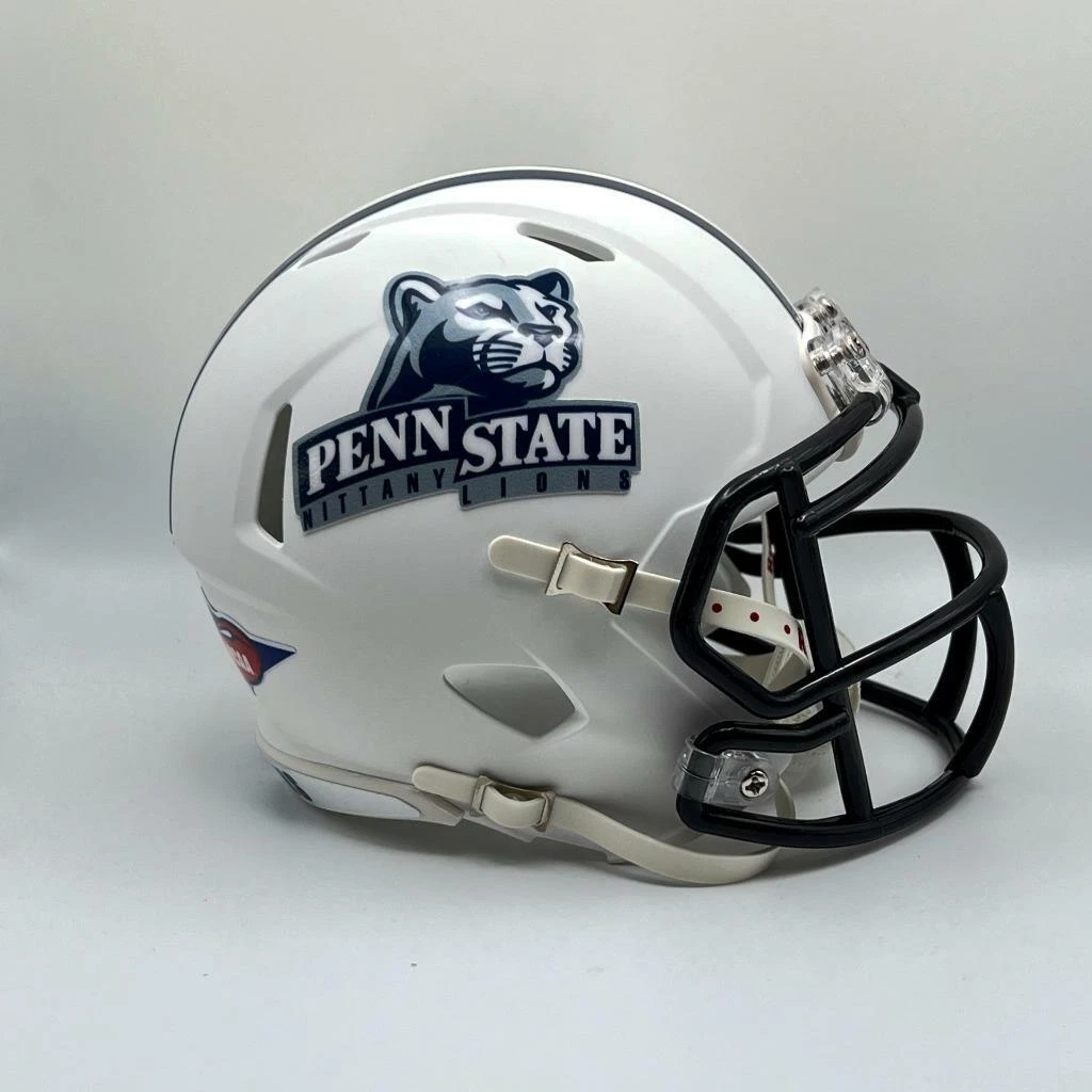 Penn State Nittany Lions CUSTOM Matte White Mountain Lion Mini Football  Helmet