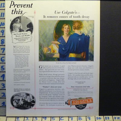 1925 COLGATE TOOTH PASTE DENTAL HYGIENE DENTIST TEETH BRUSH HEALTH   E28