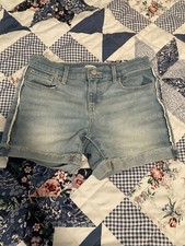 Girls Old Navy Lace Side Adjustable Light Blue Denim Shorts Size 12
