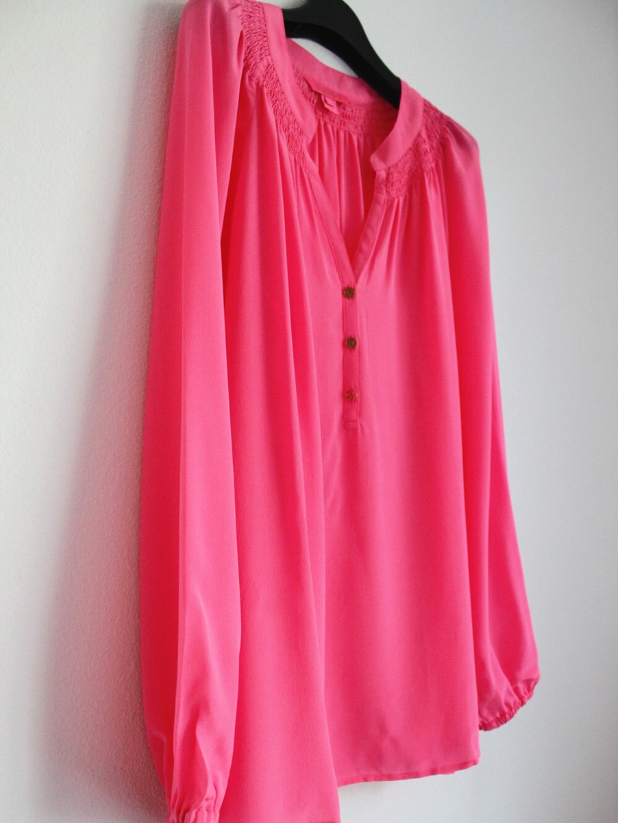 (取寄) リリー ピュリッツァー レディース エルザ トップ Lilly Pulitzer women Elsa Top Rousseau Pink Glisten In The Sun Lilly Pulitzer NWT Elsa Silk Top Pinking Positive ♋️ Size