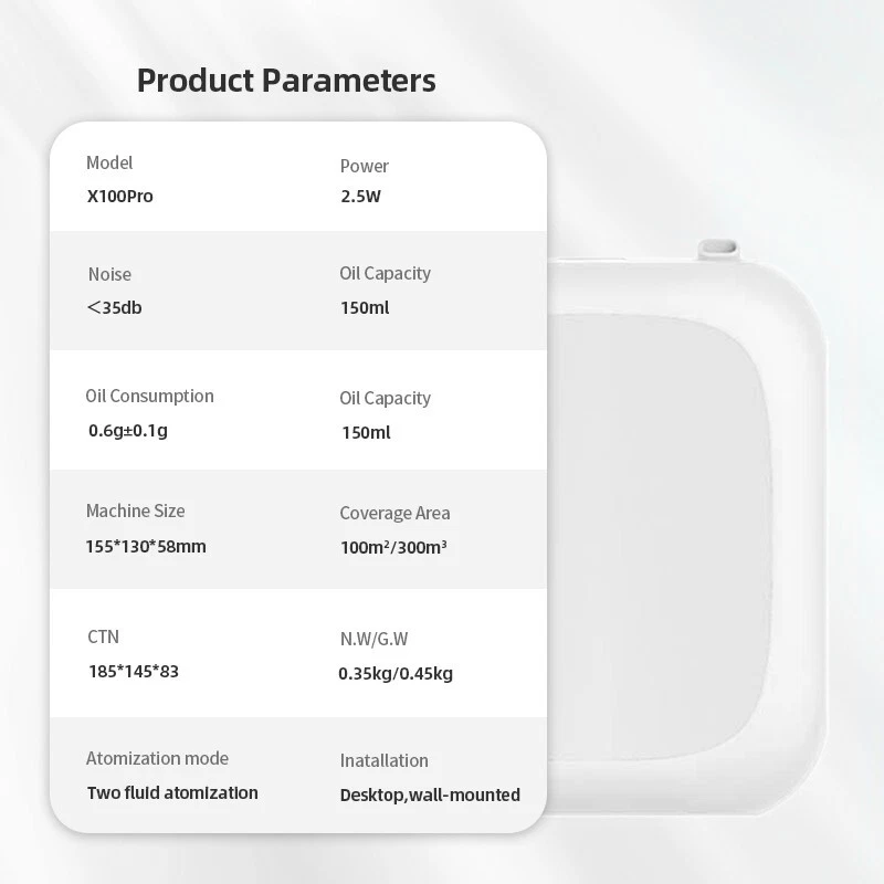 X100 PRO Aromatherapy Essential Oil Home Scent air Machine 150ml Battery type - Image 3 of 4