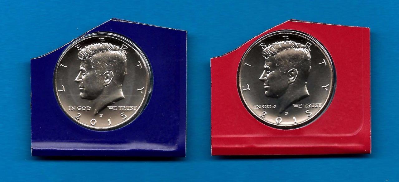 2015 P and D BU Kennedy Half Dollars-PD Uncirculated from Mint Sets-Two ...
