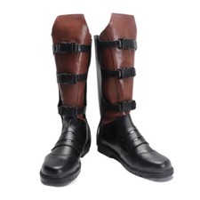 Guardians Of The Galaxy Star-Lord Cosplay Long Boots Buckle PU Black Flat Shoes