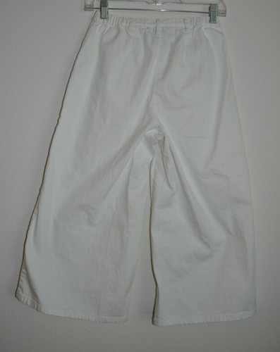 Denim & Co. White Cotton Canvas Wide-Leg Crop Pants Size XS - Picture 3 of 3