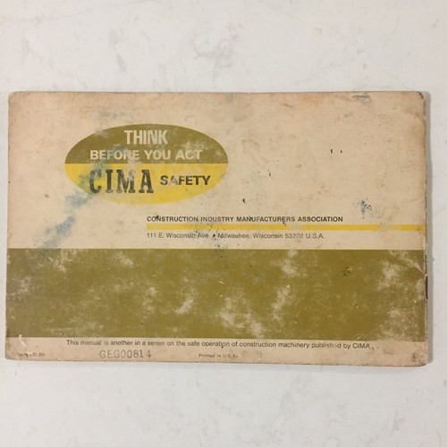 Vintage 1970 Wheel Type Loader Dozer Safety Maintenance Manual CIMA - Picture 2 of 12