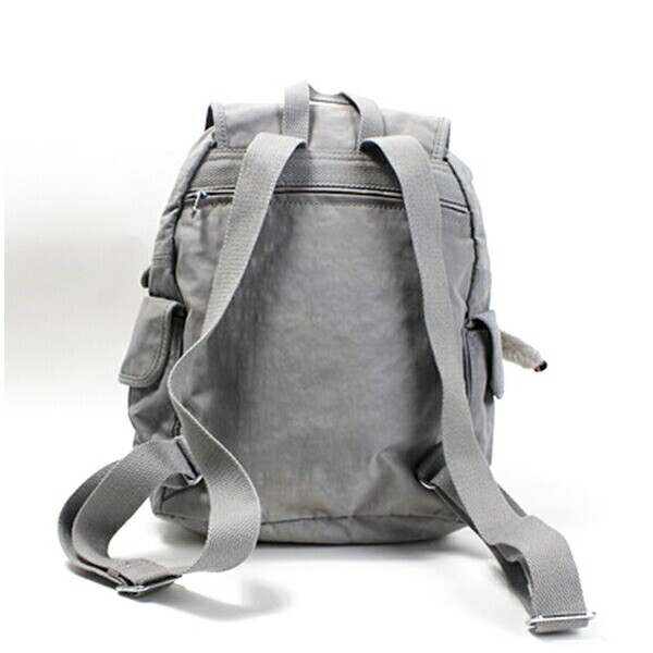 Authentic Kipling Rucksack Nylon Light Gray Used … - image 2