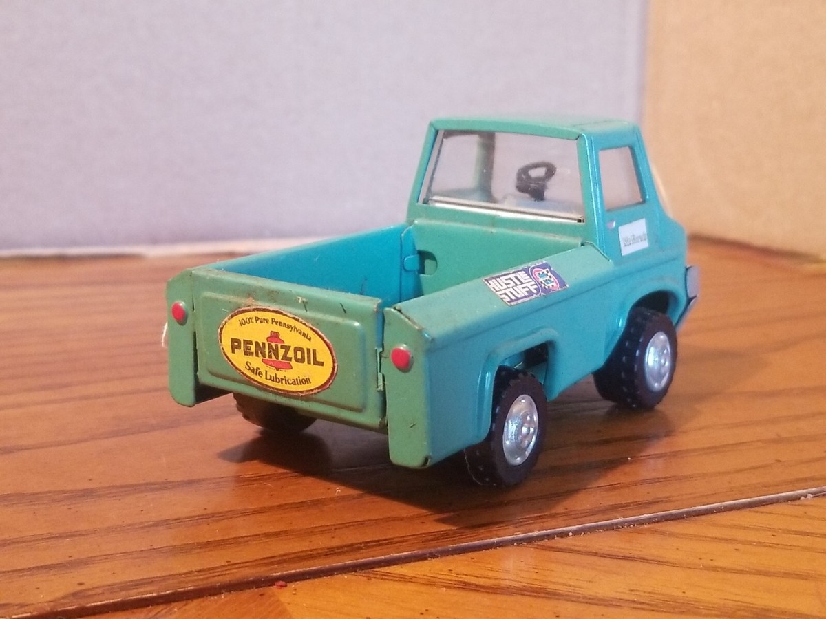 Vintage Mighty Marx 1969 Toy Pick-Up Truck Teal 4