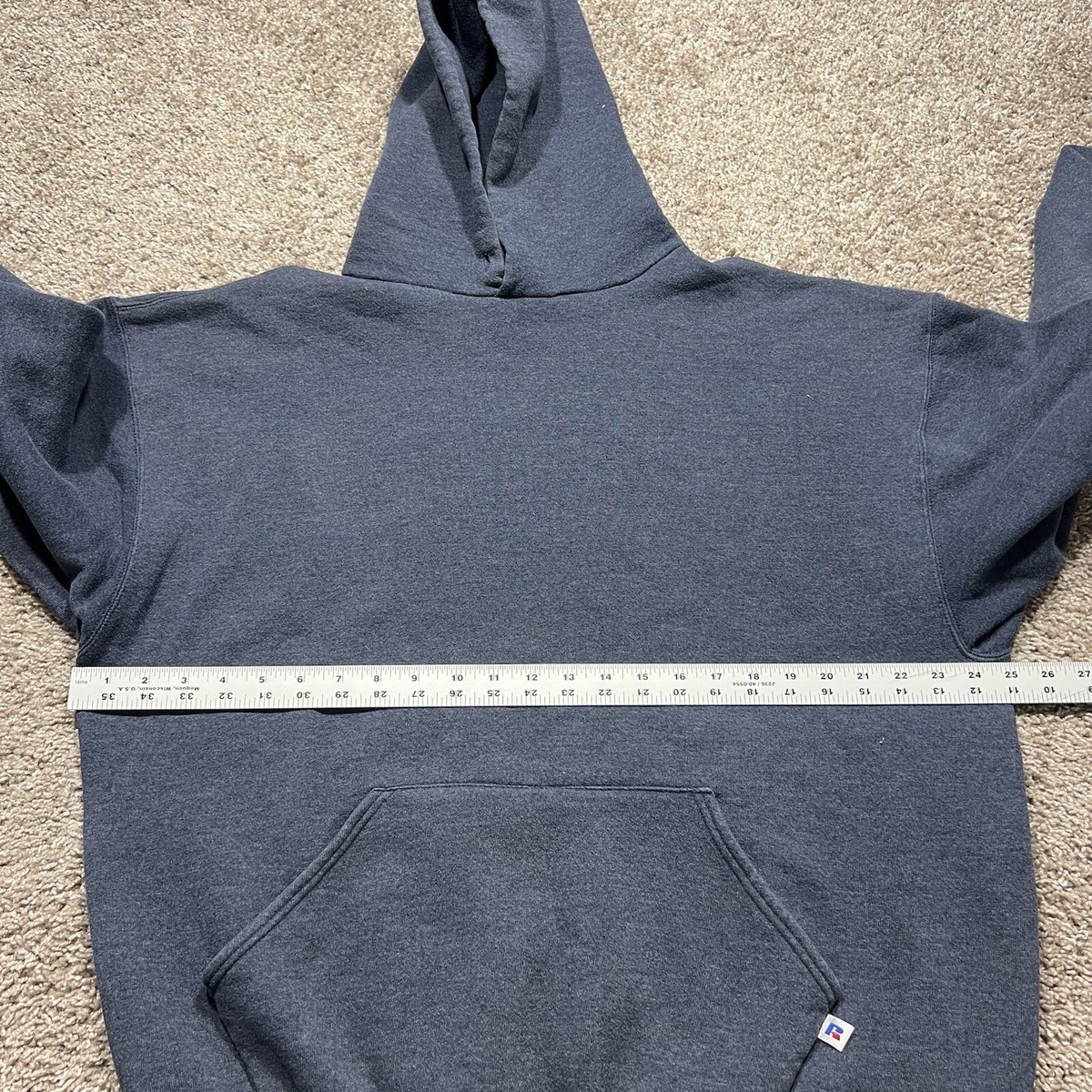 Vintage Russell Athletic Hoodie Mens XL Dark Blue Gray Blank