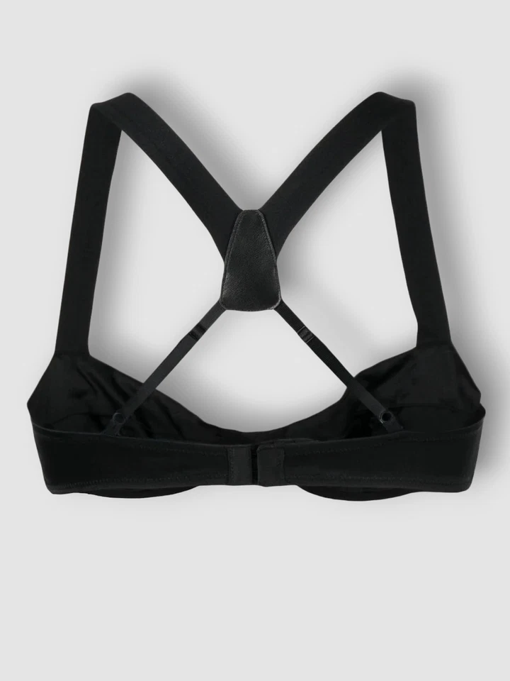 Sujetador Demi Kiki De Montparnasse para mujer con tirantes de seda negro talla 36C $198 Foto 2 de 3