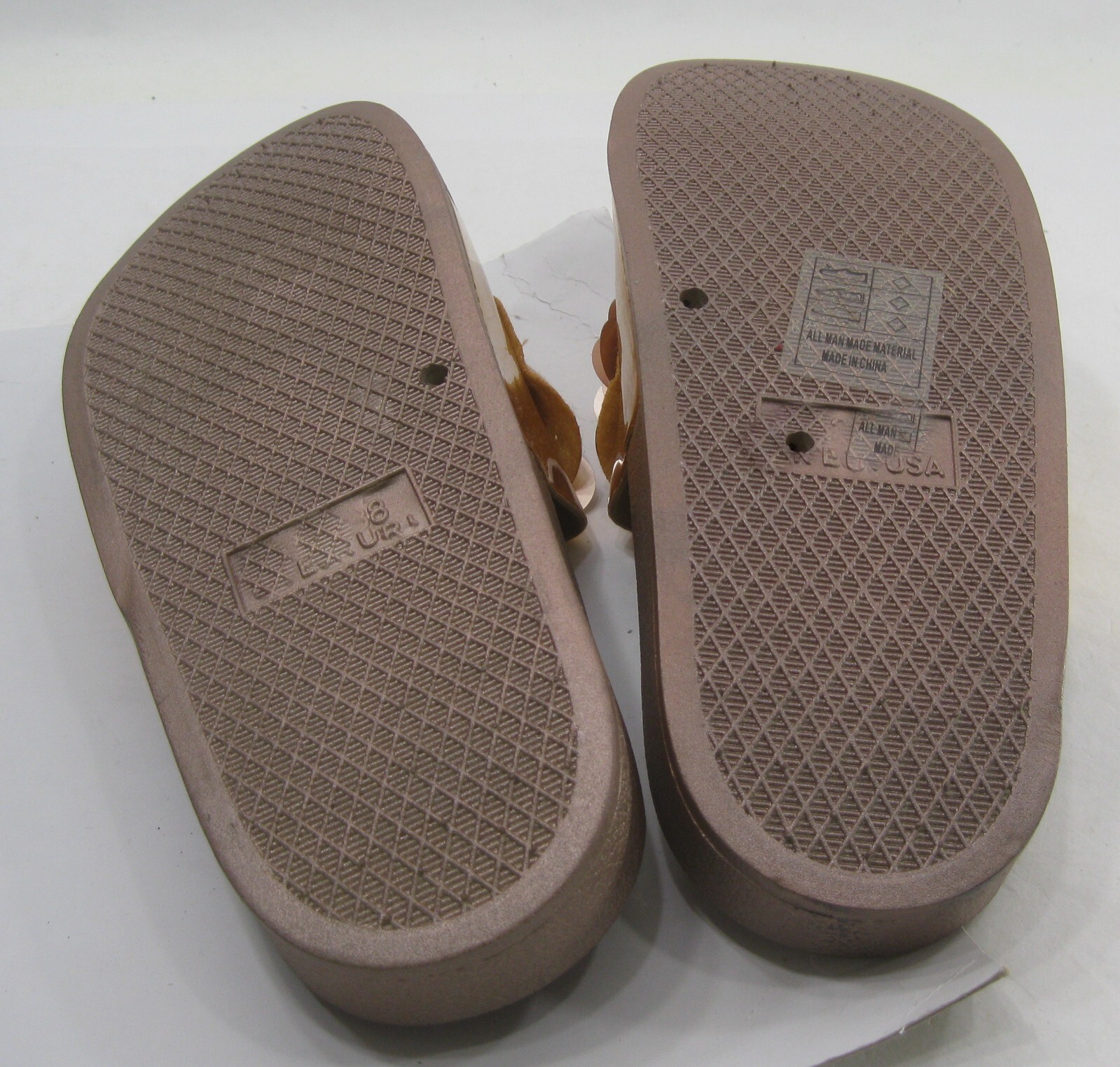 PANTOFOLA D’ORO Ciabatta bambù nuova slip on ORO PUNTA APERTA sandali donna taglia 9