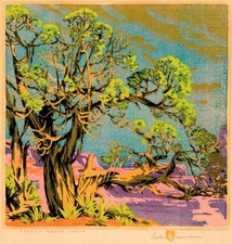 Gustave Baumann : Cedar Grand Canyon : Archival Art Print