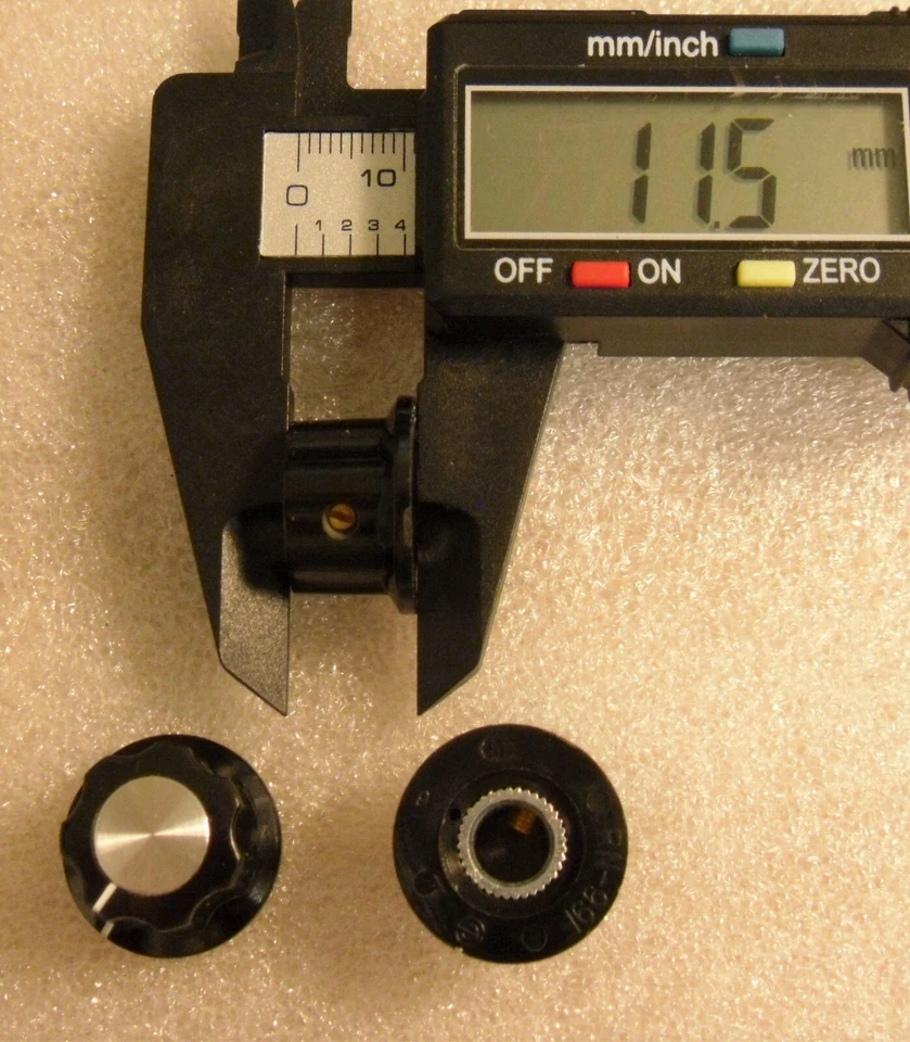 Perilla de control estriada 5/8 con incrustación de metal eje de 1/4" - Eagle 45KN018-GRX - LOTES DE 5 Foto 4 de 4