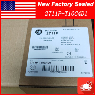 New Sealed Allen-Bradley 2711P-T10C4D1 Panelview Plus 10.4'' Color Free Shipping