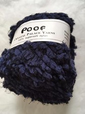Crystal Palace Poof 3610 Indigo Blue Puff Eyelash Yarn Supersoft Nylon 50gr