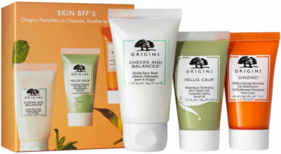 Origins Skin BFF's 3 PC Skin Cleanse, Hydrate, Nourish, Calm NIB Skin Travel Set