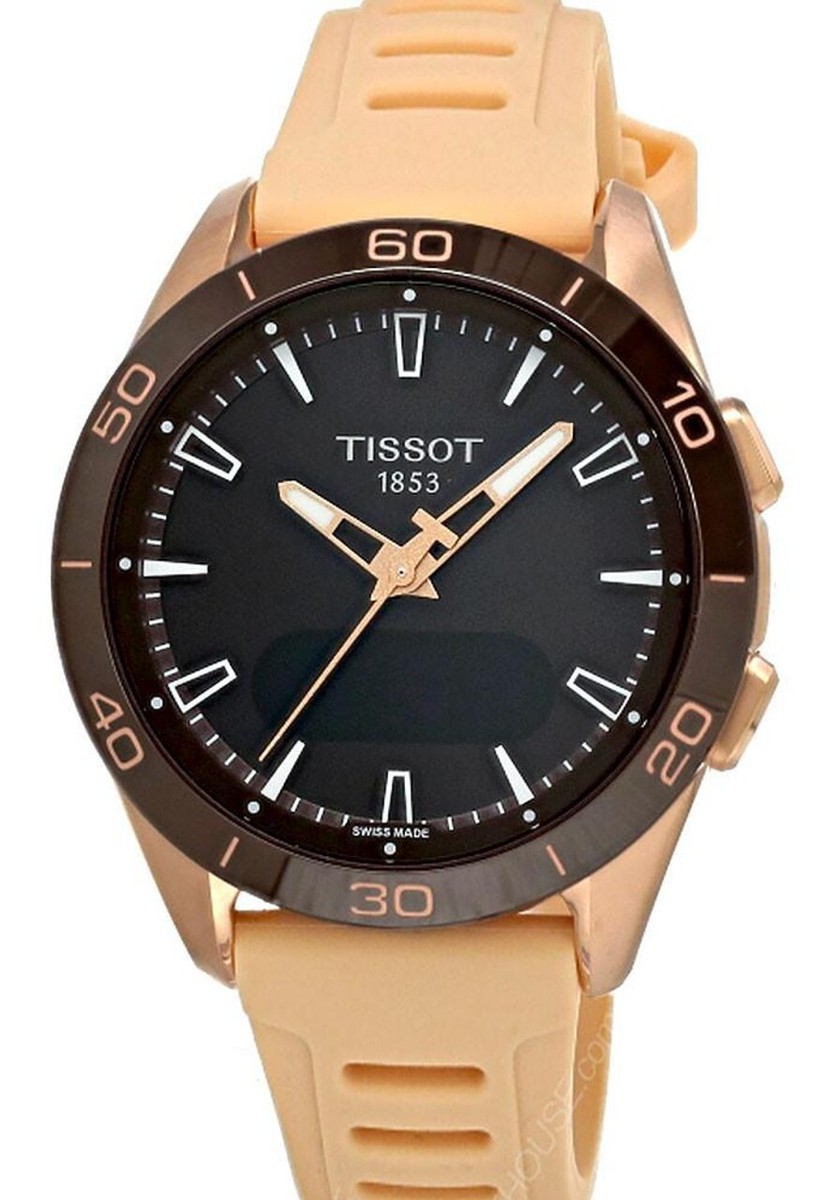 TISSOT T-Touch Connect Sport 43.75MM Rose Gold Silicone Watch T153
