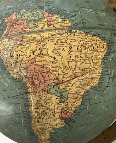 Vintage Cram’s Imperial 12” World Globe with Brass Base – Mid-Century Decor - Picture 11 of 17