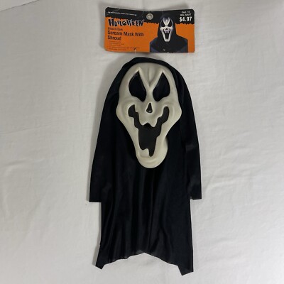 NEW Fun World EASTER UNLIMITED INC Scream Mask W/ Shroud Glow In The Dark