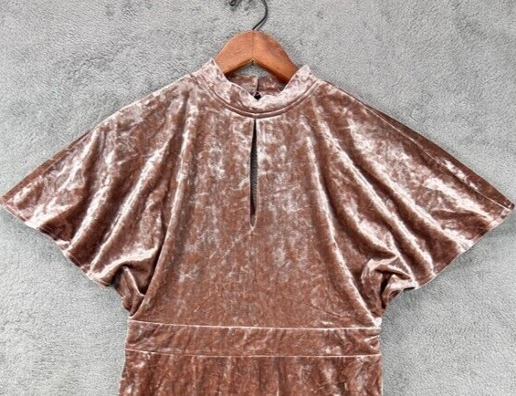Grey & Gray Womens 10 Velvet Dress Rose Gold Pink Crushed A Line Flutter Sleeve | eBay Grey & Gray Womens 10 Velvet Dress Rose Gold Pink Crushed A Line Flutter Sleeve | eBay