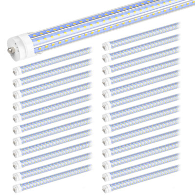 25 Pack T8 8FT LED Tube Lights 120W FA8 LED Shop Light Bulbs 6500K Super Bright