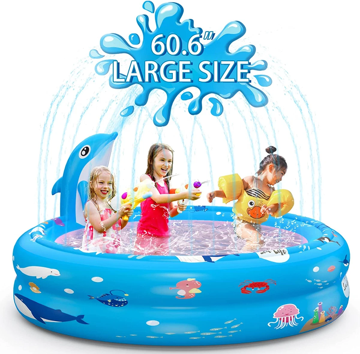 Swimming Pool Kids Pool 2 in 1 Backyard Blow up Kiddie Pool Summer