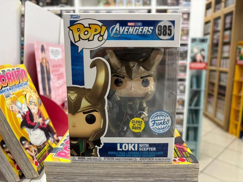 FUNKO POP! LOKI WITH SCEPTER 985 - MARVEL - SPECIAL ED. - GITD - ORIGINAL VINYL