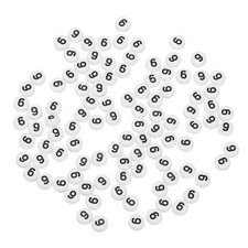 100 Pcs 4x7mm Round White Acrylic Number 9 Beads Number Spacer Beads