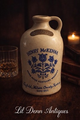 Vintage Henry McKenna Bourbon Stoneware Jug Half Gallon Kentucky