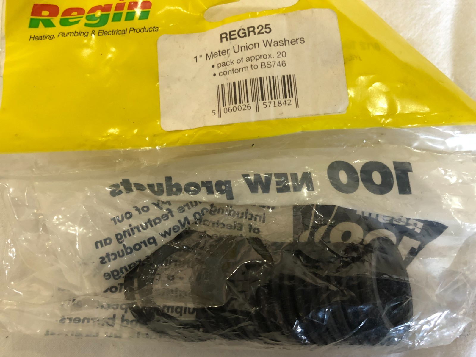 20x 1"" INCH BSP GAS METER BRASS UNION WASHERS RUBBER SEAL BS746 SET OF 20