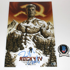 COMPOSER BILL CONTI SIGNED 'ROCKY IV' 12x18 MOVIE POSTER BECKETT COA 4 MUSIC