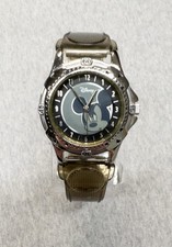 Vtg Disney Mickey Mouse Watch Silver Tone Case Resin Strap MC0065 New Battery