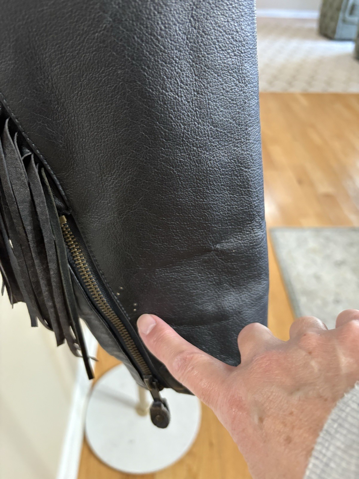 USA Bikers Dream Apparel size XXXL Women Black Leather Fringe Biker Jacket