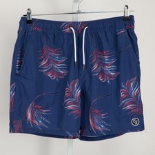 Ezekiel Swim Trunks Mens 34 Navy Blue Tropical Palm Leaf Board Shorts ER201097T