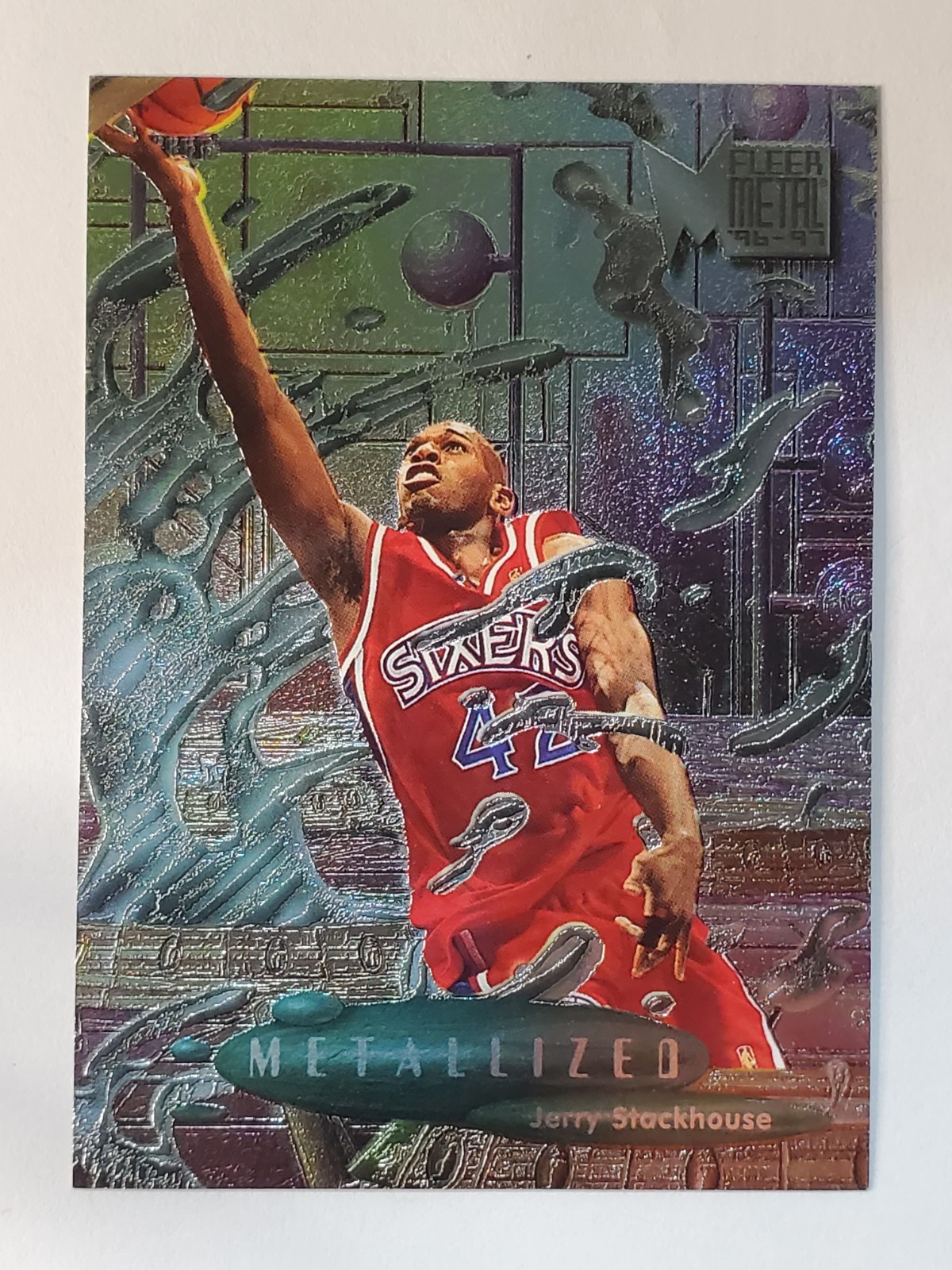 1996-97 Metal #233 Jerry Stackhouse MET ~ Philadelphia 76ers METALIZED