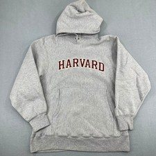 Champion Reverse Weave Harvard University Hoodie Mens Medium Gray Sweatshirt