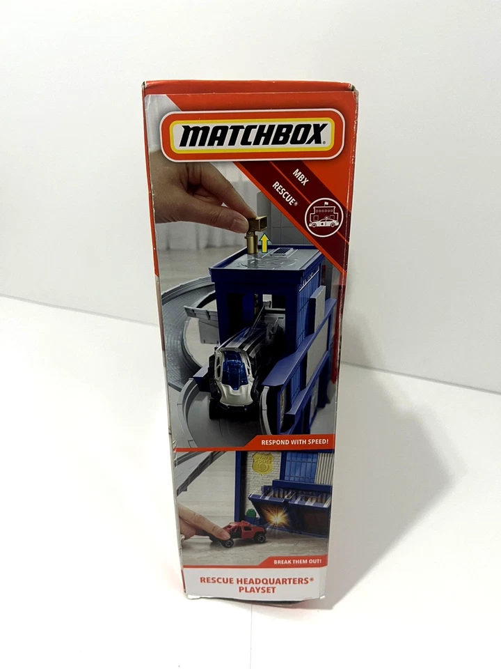 MATCHBOX RESCUE HEADQUARTERS PLAYSET FIRE POLICE STATION & JAIL HELICOPTER TRUCK - Image 4 of 4
