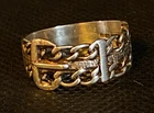 VINTAGE ST SILVER 925 BUCKLE RING SZ O, 3.1g UK H'MK BHE 1980 NOT SCRAP