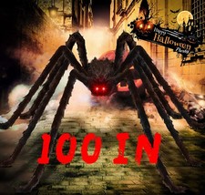 8.3FT/100IN/255CM Halloween Giant Spider: Fake Large Hairy Spider Decorations...