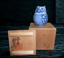 Japanese Tea Ceremony Incense Container Owl Design by Shoami Takano  with Box