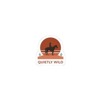Quietly Wild Cowboy Silhouette Sticker | western décor, desert sunset