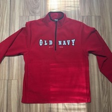 Old Navy Red Quarter Zip Fleece Pullover