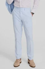 Bar III Men Blue Slim-Fit Linen Suit Pants Size 38W 32L
