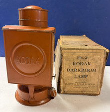 Vintage Kodak No. 2 Darkroom Oil Lamp  2 Glass Filters  Original Box