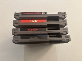 Lote de 4 juegos Nintendo NES - Pelot&oacute;n, Robocop, Hunt For Red October, Total Recall