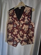 BOBBIE BROOKS Women's Teddy Bears Tapestry Vest Christmas Holiday X Large