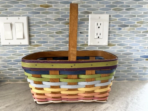 Longaberger Summer Basket Multi Color Weave 2010 Spring Easter Pastel
