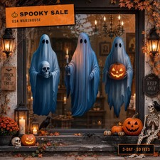 34" Halloween Spooky Ghost Window Mirror Cling Decal Decoration Extra Large