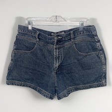 VTG 90s Y2K Women's High Waist Denim Jean Shorts Sz 15 No Excuses 3.5" Inseam