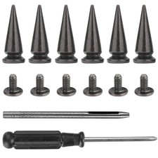 20 Sets 25MM Gun Metal Bullet Cone Spikes Studs for Leather Shoes Bags