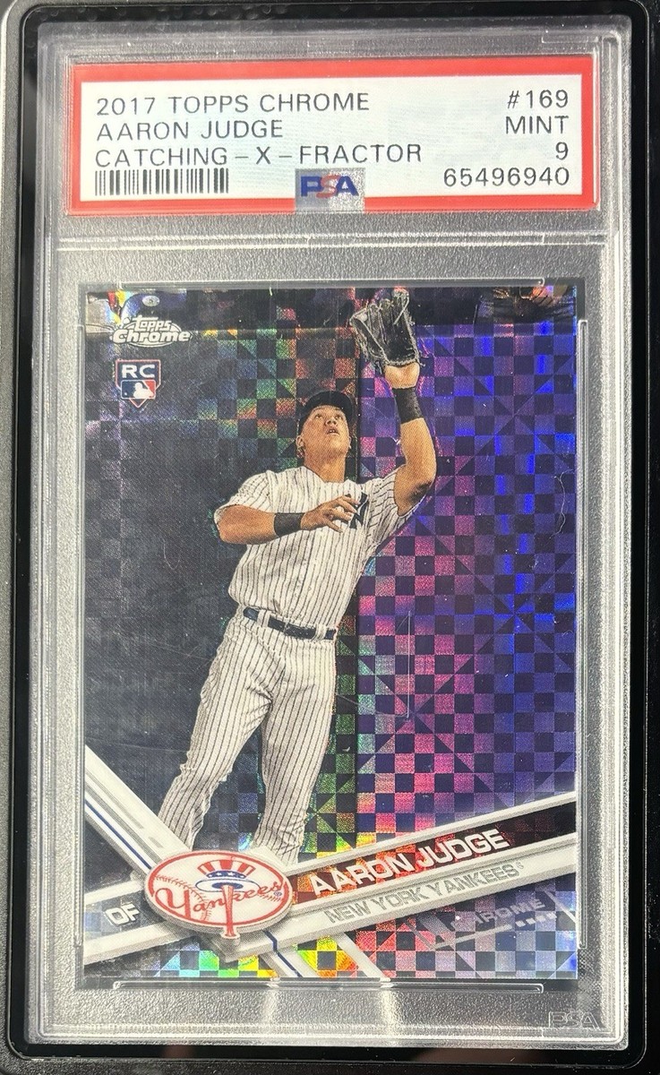 ゲームセンター・ゲームカード 2017 Topps Chrome Aaron Judge RC PSA 2017 Topps Chrome - Aaron Judge #169 X-Fractor (RC) for sale